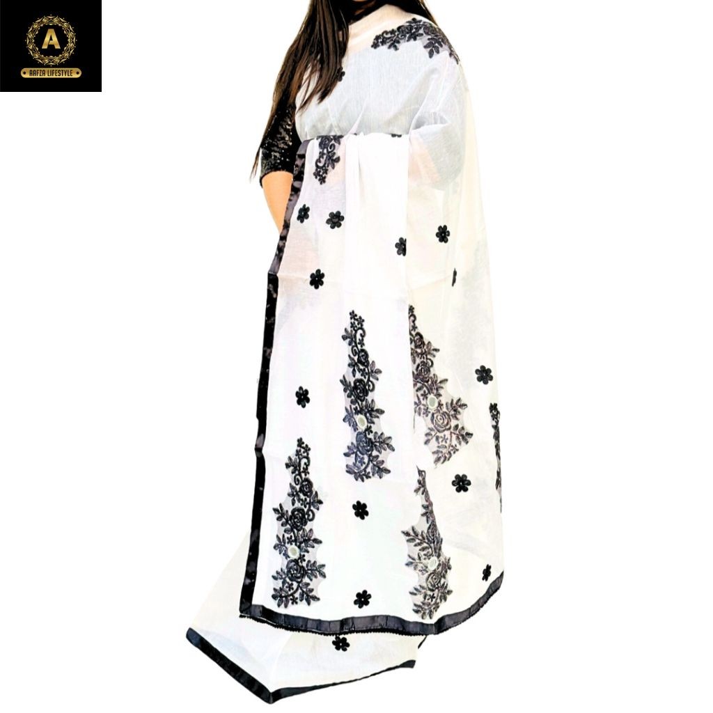 Half Silk Boutiques embroidery saree