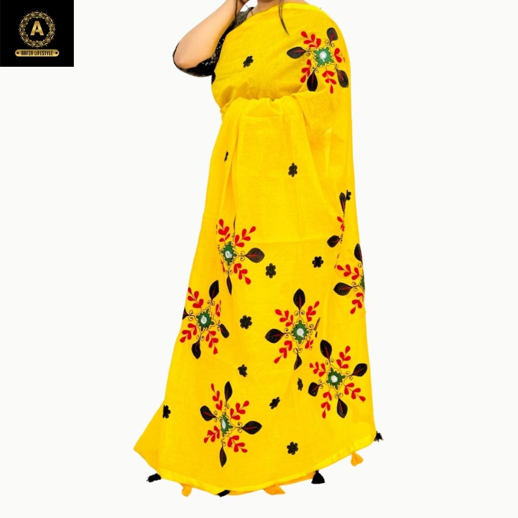 Half Silk Boutiques embroidery saree