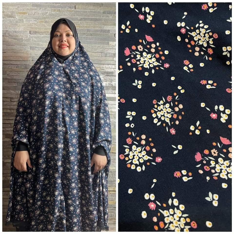 Long Linen Printed Salat Khimar