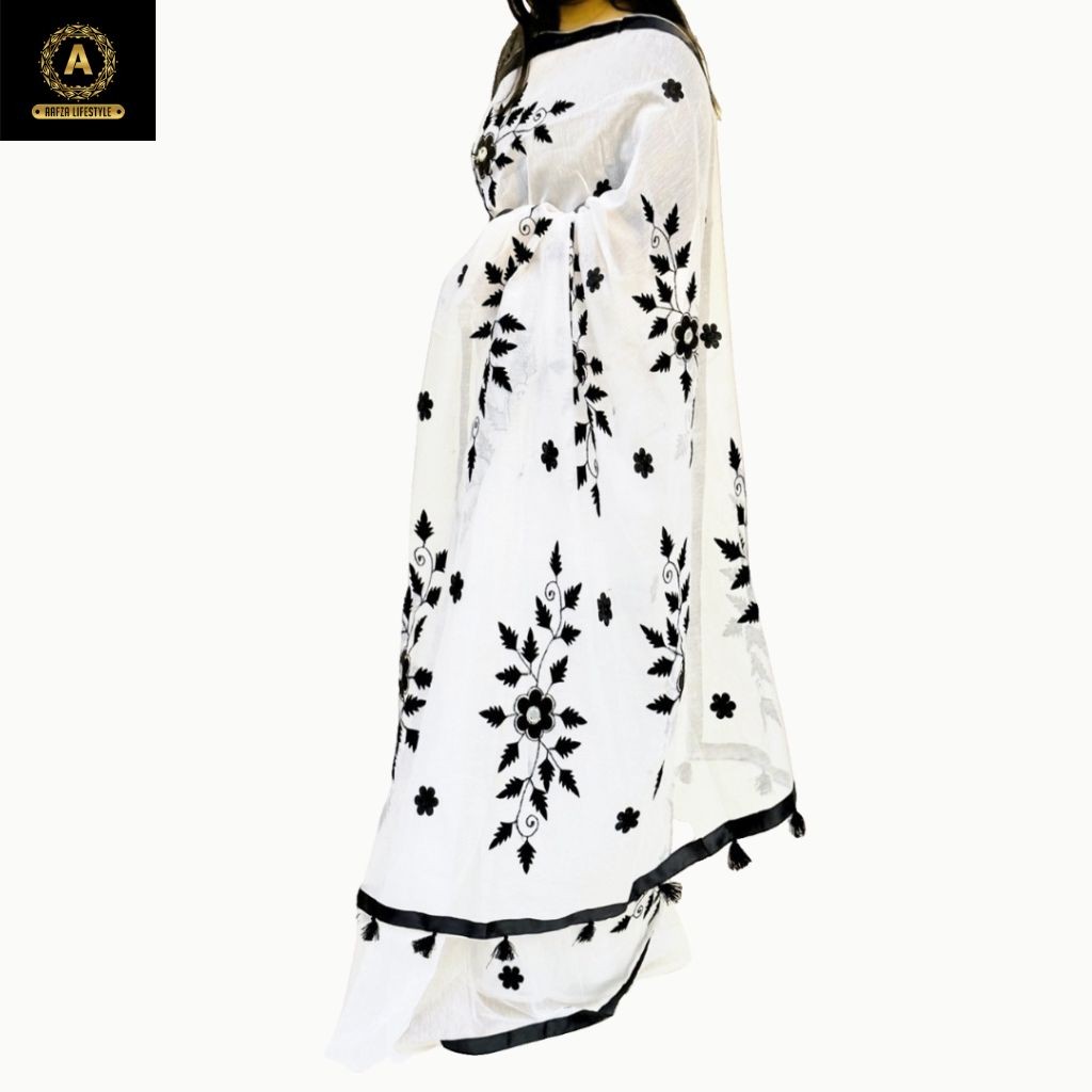 Half Silk Boutiques embroidery saree