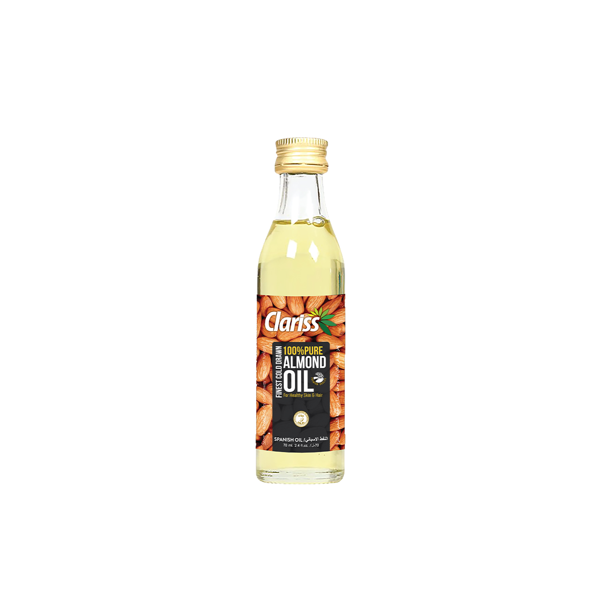 Clariss Almond Oil: 70ML Glass Bottle