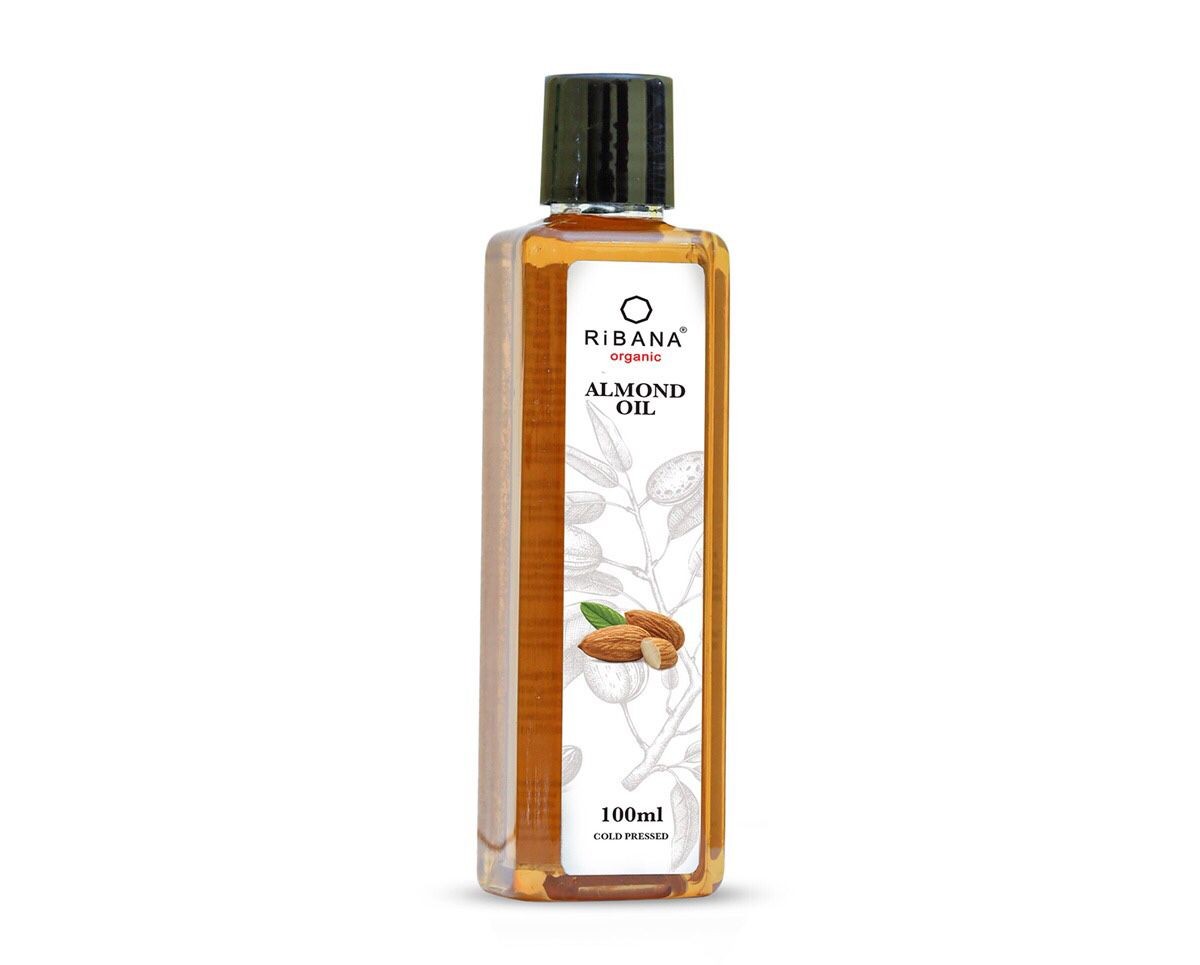 RiBANA Organic Sweet Almond Oil for Hair and Skin - 100 ml