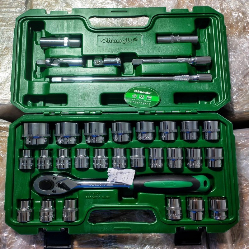 32pcs 1/2" Dr. blue rim socket set CRV
