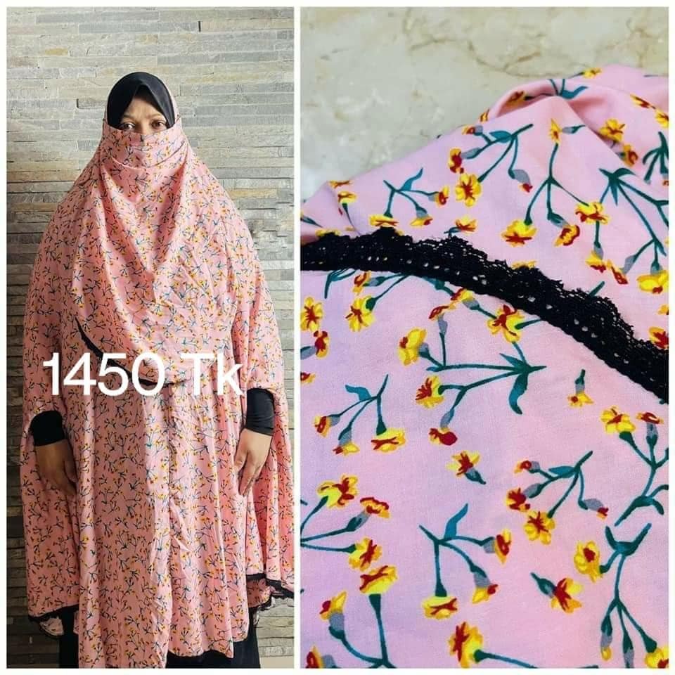 Long Linen khimar with (NIQAB)