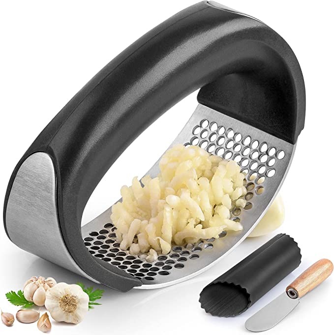 Stainless steel garlic press