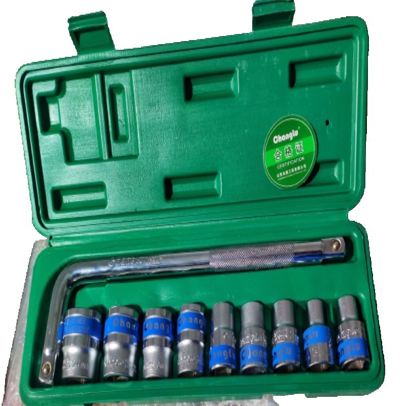 10pcs 1/2" Dr. Blue Rim Socket Set CRV