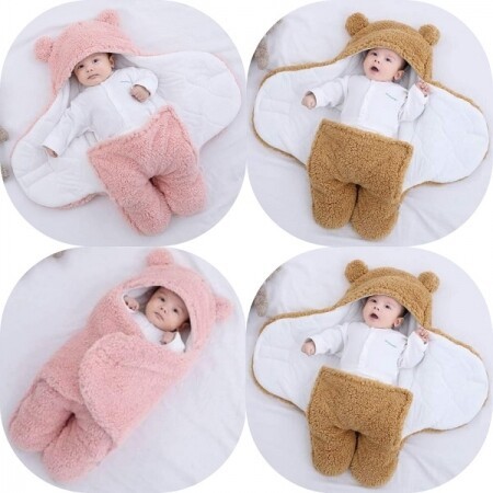 Baby Sleeping Bag Ultra-Soft Fluffy Fleece Newborn Receiving Blanket