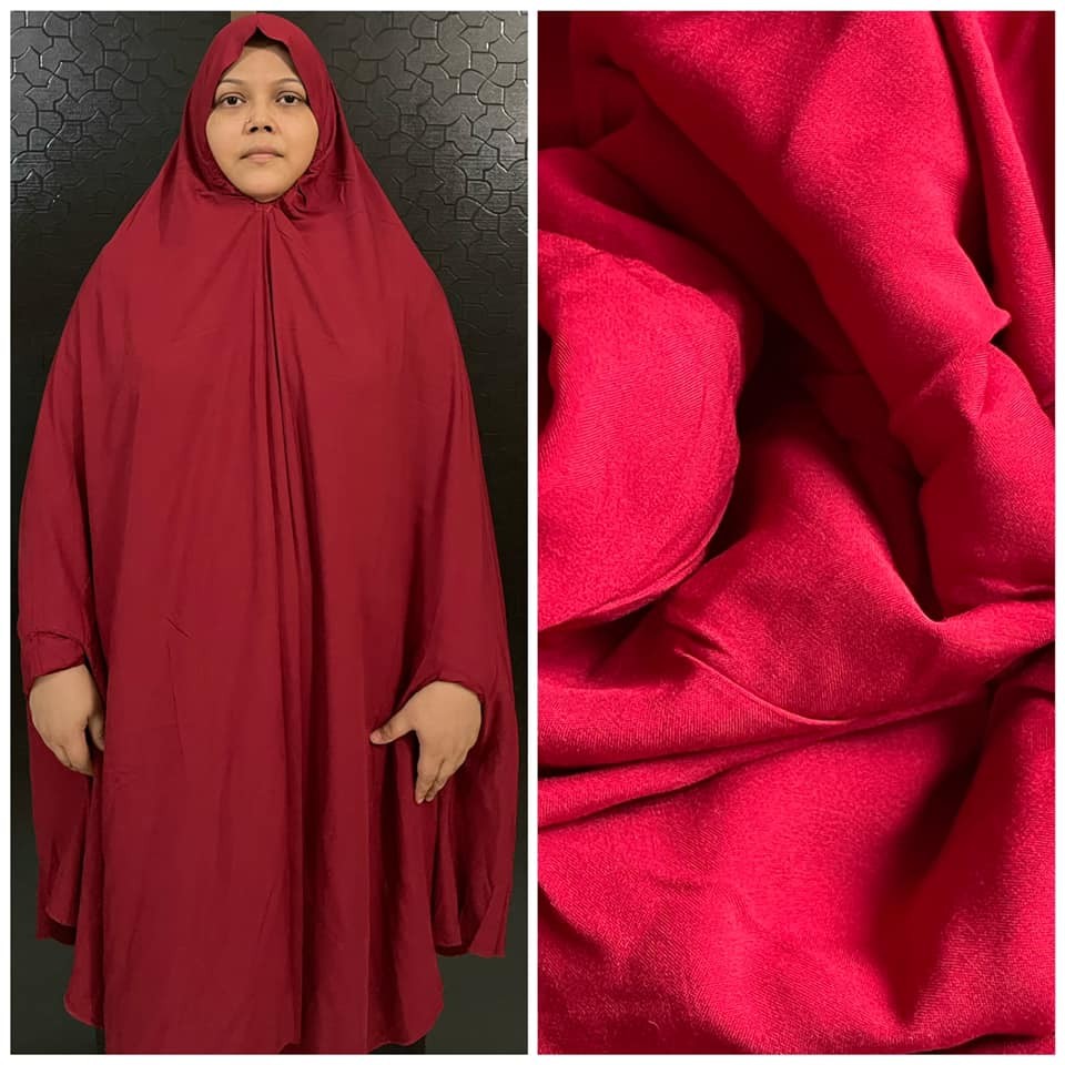 Long Linen Plain Salat khimar
