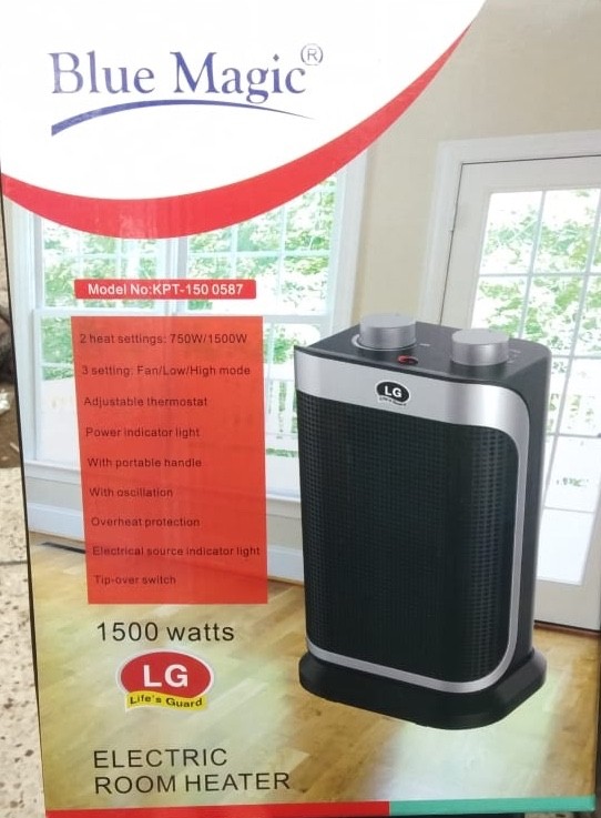 LG Blue Magic electric room heater 1500 watts