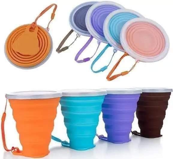 Portable Foldable Travel Silicone Coffee Cup With Cover
