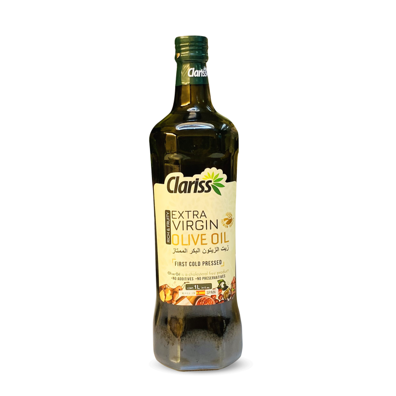 Clariss Olive Oil Extra Virgin: 1 Litre Glass Bottle